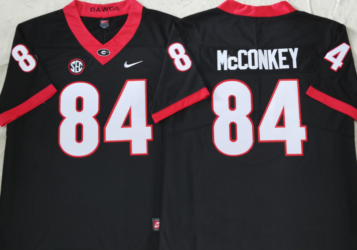Men's Georgia Bulldogs Ladd McConkey #84 Black Jersey